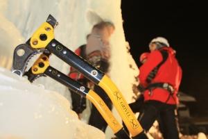 Ice climbing - courage to climb vertically